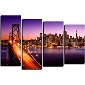 фото города на холсте