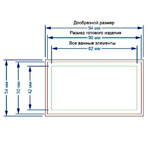 Визитки размер